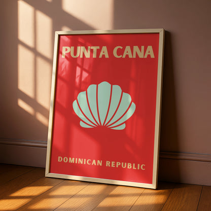Punta Cana Travel Poster Dominican Republic Wall Art, Retro Beach Print, Caribbean