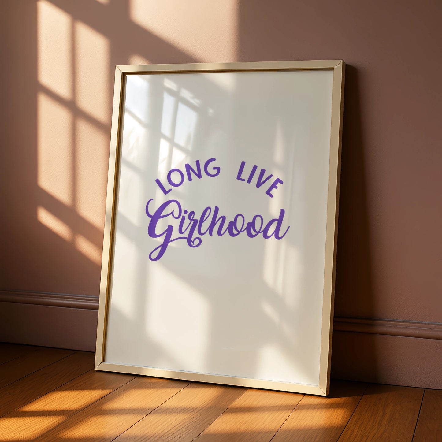 Long Live Girlhood Nursery Wall Art, Girls Room Poster, Purple Quote Print