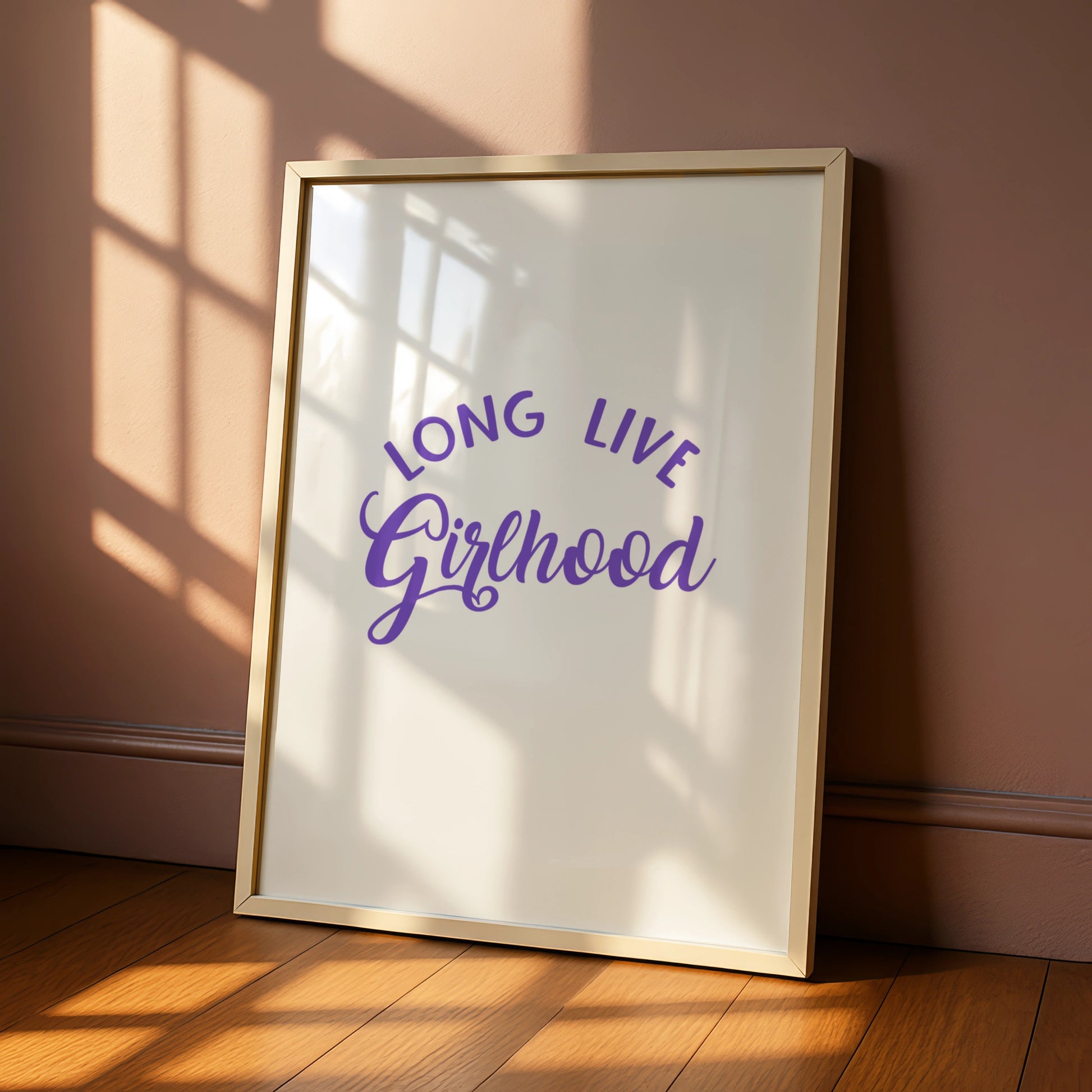Long Live Girlhood Nursery Wall Art, Girls Room Poster, Purple Quote Print