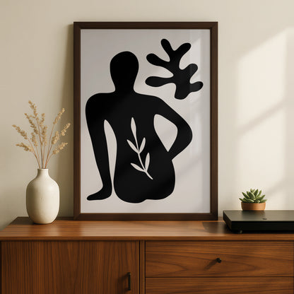 Henri Matisse Black Figure Poster, Abstract Silhouette Wall Art, Noir Botanical Print