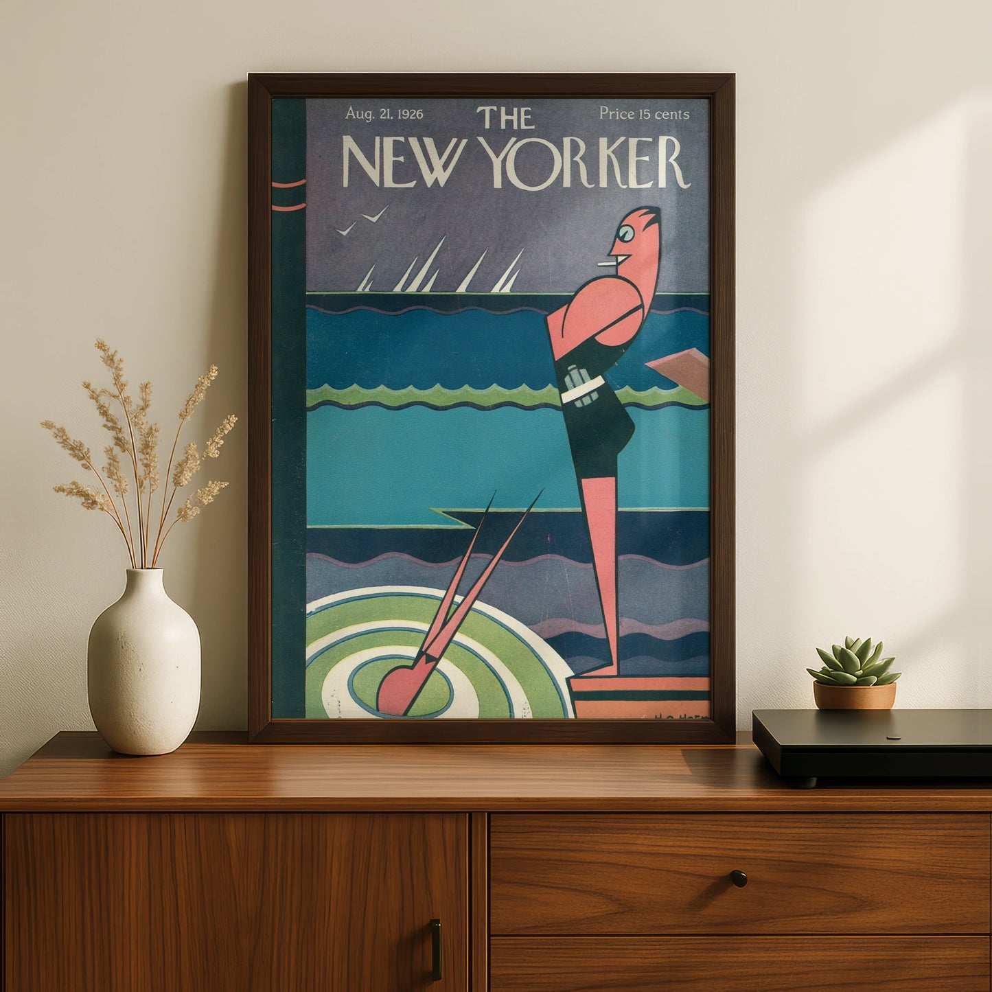 The New Yorker August 1926 Cover Poster, Art Deco Sailing Print, Vintage Wall Art