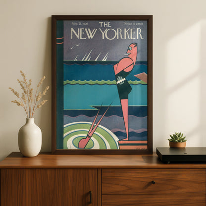 The New Yorker August 1926 Cover Poster, Art Deco Sailing Print, Vintage Wall Art