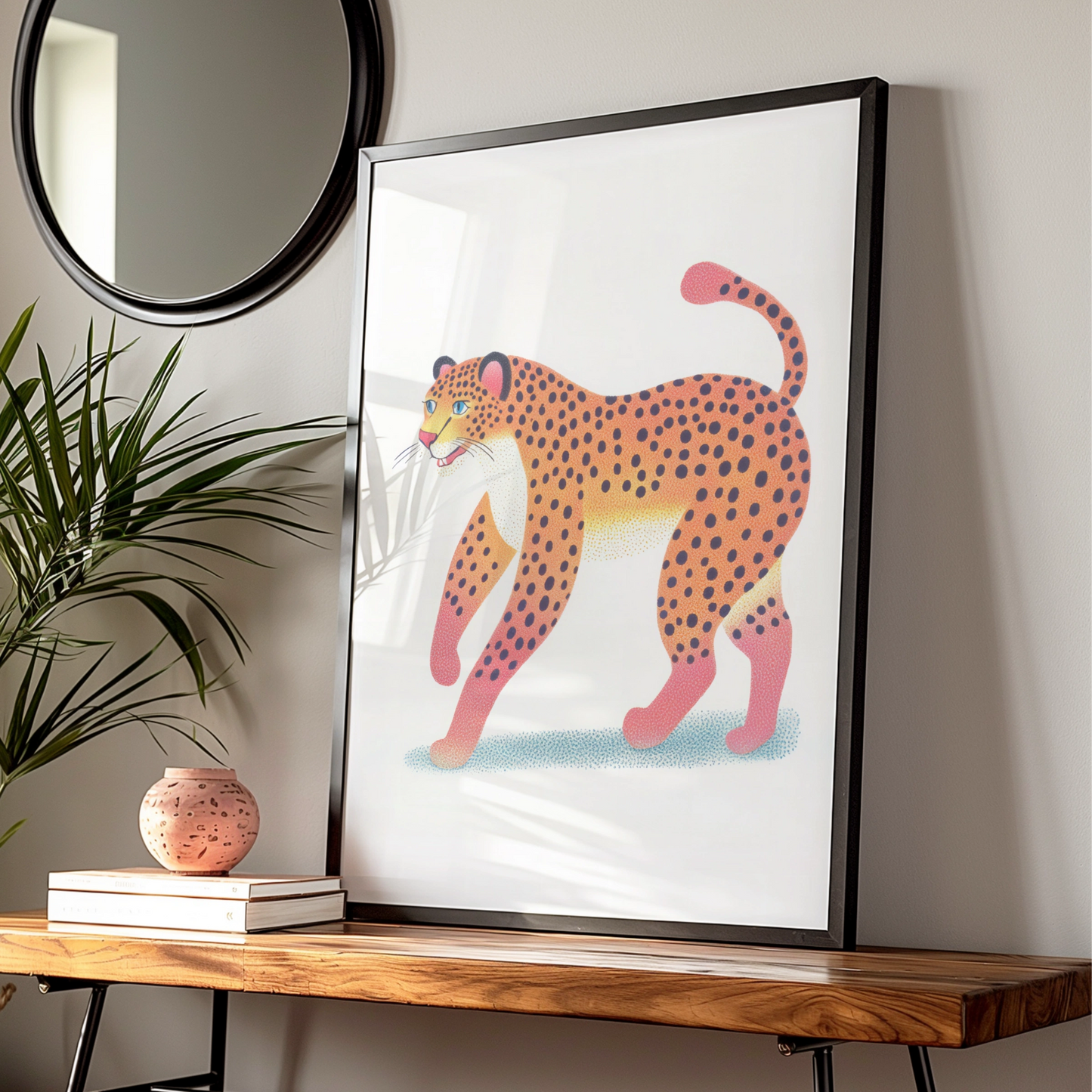 Leopard Nursery Wall Art, Colourful Cheetah Print, Kids Animal Poster, Children's Room Decor