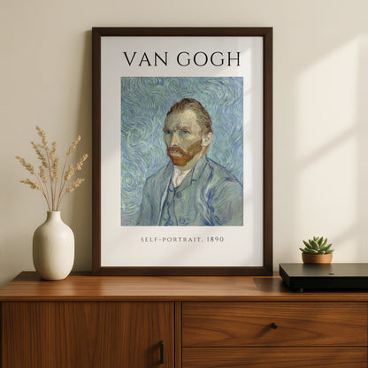 Van Gogh Self Portrait 1890 Wall Art Print | Blue Post-Impressionist Poster – product image 2