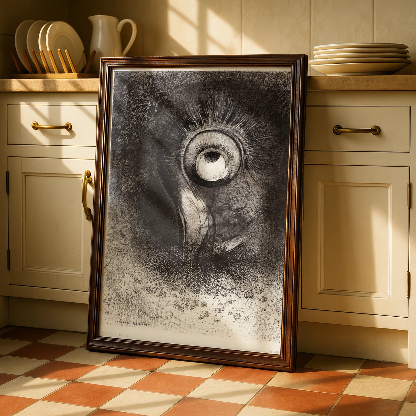 Odilon Redon Eye Halloween Art Print, Dark Surreal Gothic Horror Wall Poster