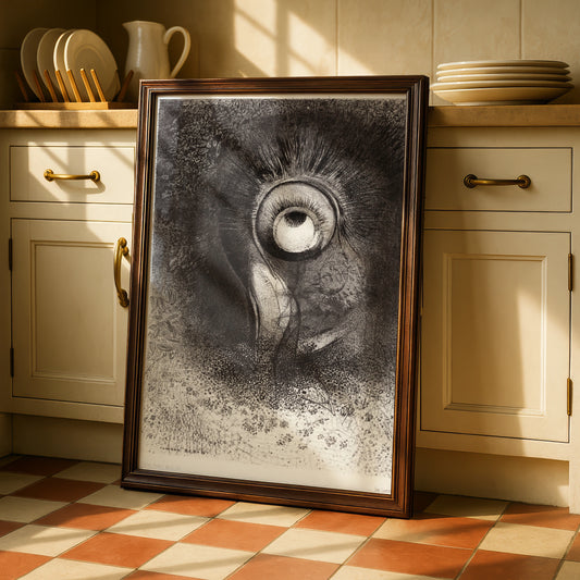 Odilon Redon Eye Halloween Art Print, Dark Surreal Gothic Horror Wall Poster
