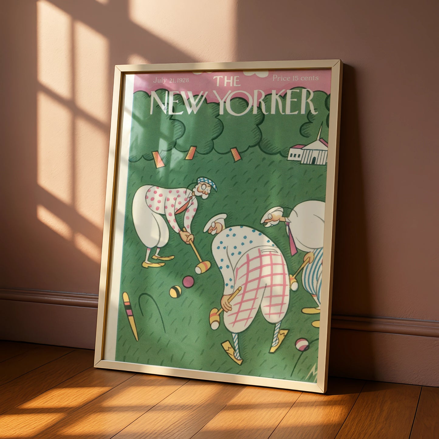 The New Yorker July 1928 Croquet Poster, Vintage Magazine Cover Wall Art Print