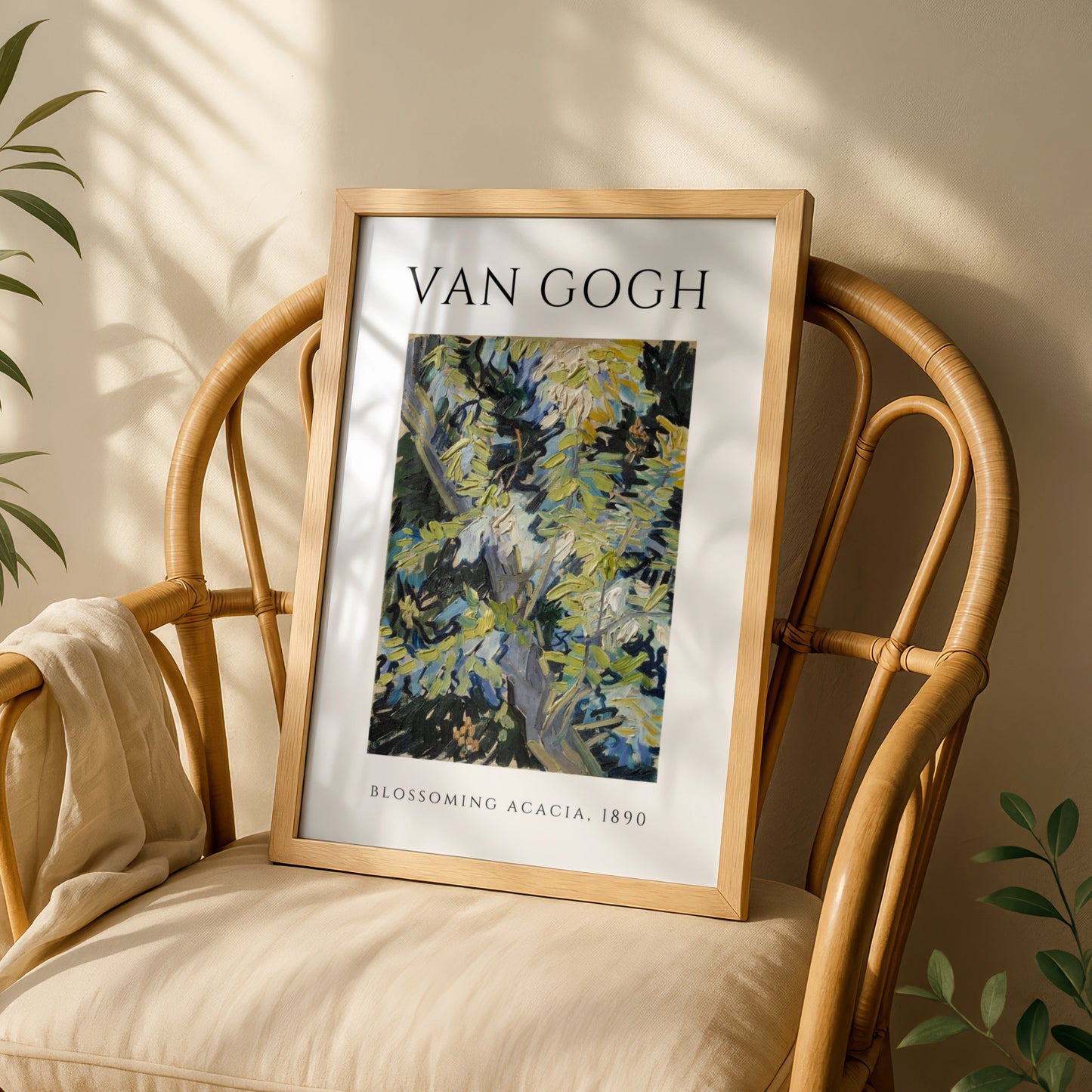 Van Gogh Blossoming Acacia 1890 Wall Art Print | Green Blue Botanical Poster – product image 3