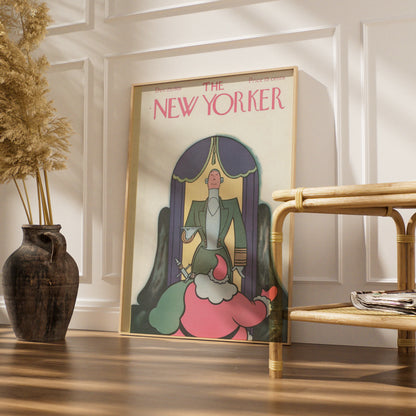 The New Yorker Christmas 1926 Poster, Santa Claus Art Deco Cover, Vintage Holiday Wall Art