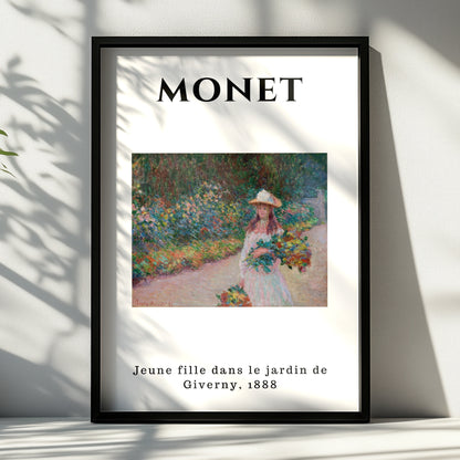 Monet Impressionist Wall Art Print | Girl in Garden Giverny, Vintage Floral Poster – product image 6