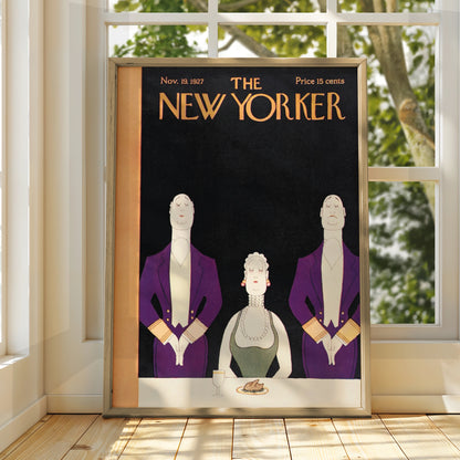 The New Yorker November 1927 Vintage Cover Poster, Art Deco Wall Art Print