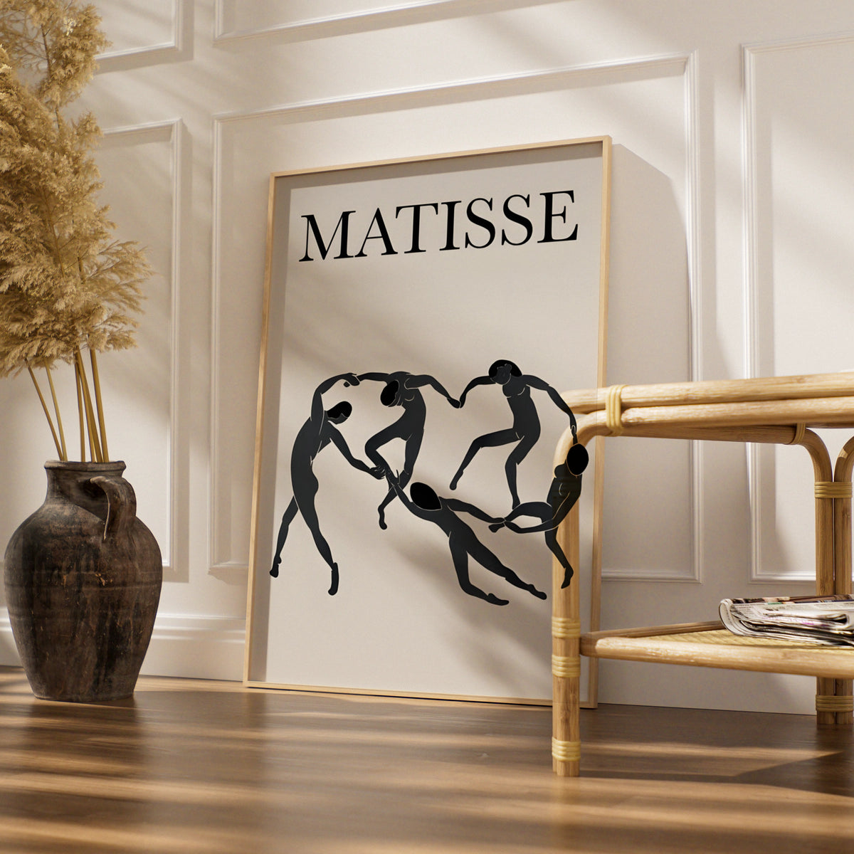 Matisse Dancing Figures Monochrome Wall Art, Black and White Poster, Minimalist Print