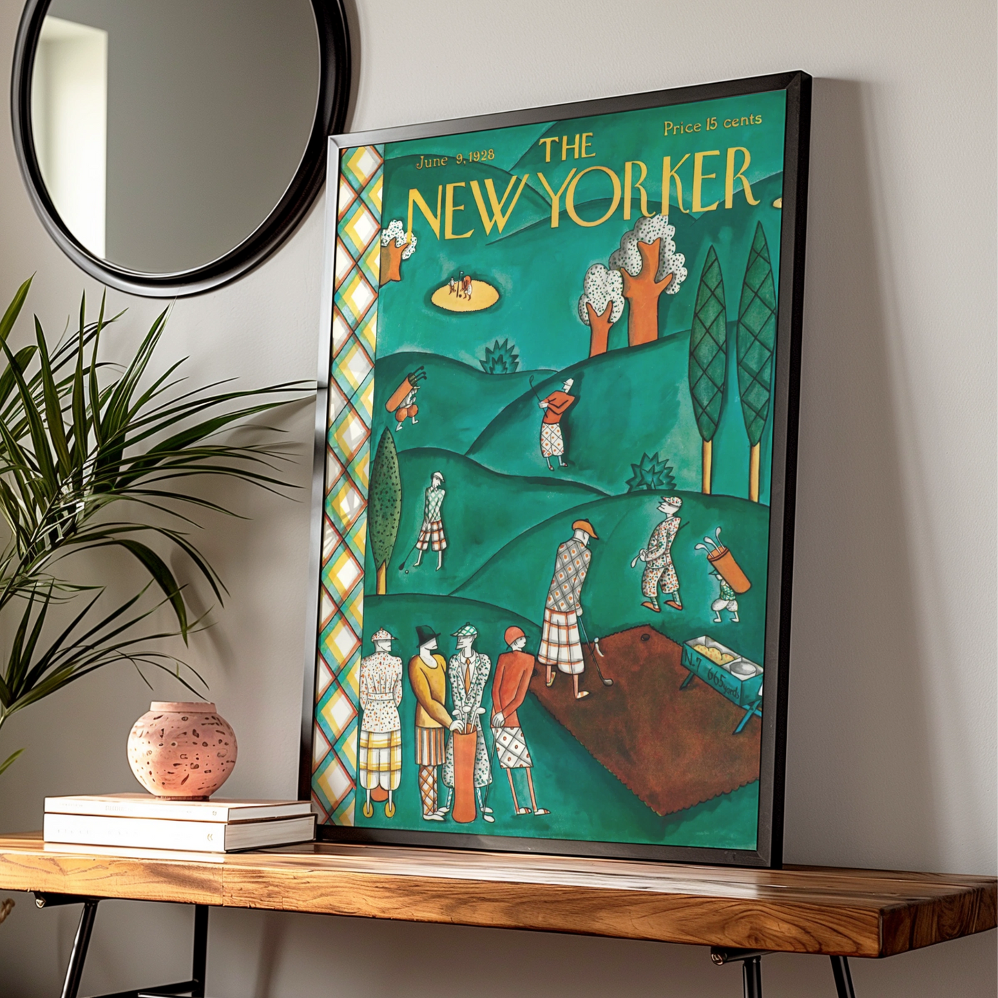 The New Yorker June 1928 Golf Course Cover Art Poster, Vintage Magazine Wall Art