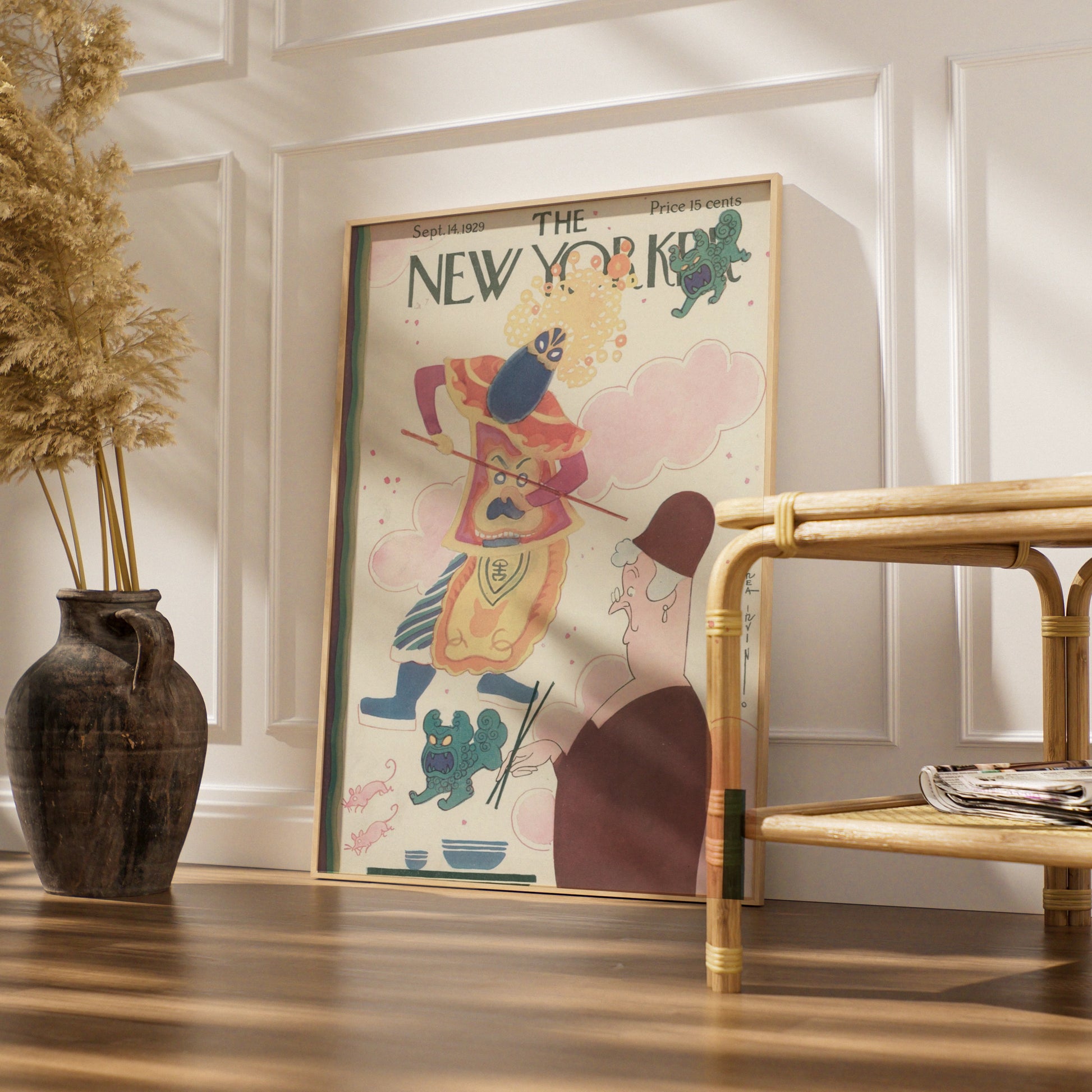 The New Yorker Sept 1929 Cover Poster, Rea Irvin Chinese Opera Art Print, Vintage