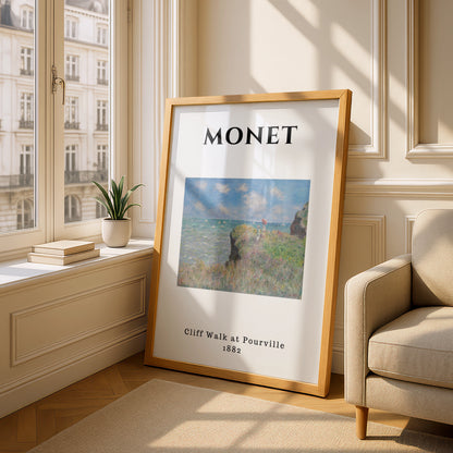 Monet Cliff Walk at Pourville Wall Art Print | Impressionist Coastal Poster, Living Room – product image 4