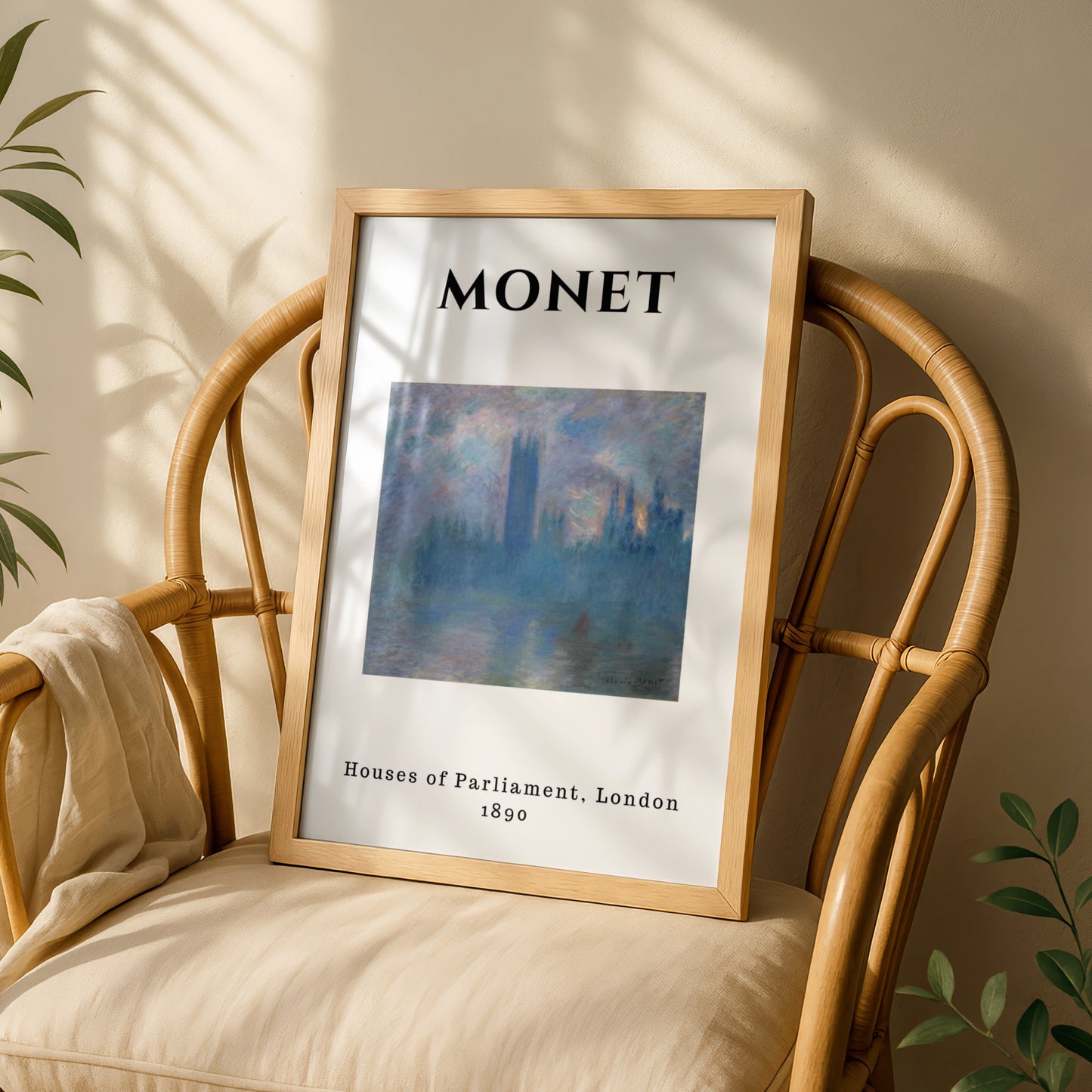 Monet Houses of Parliament London Wall Art Print | Blue Impressionist Poster – product image 3