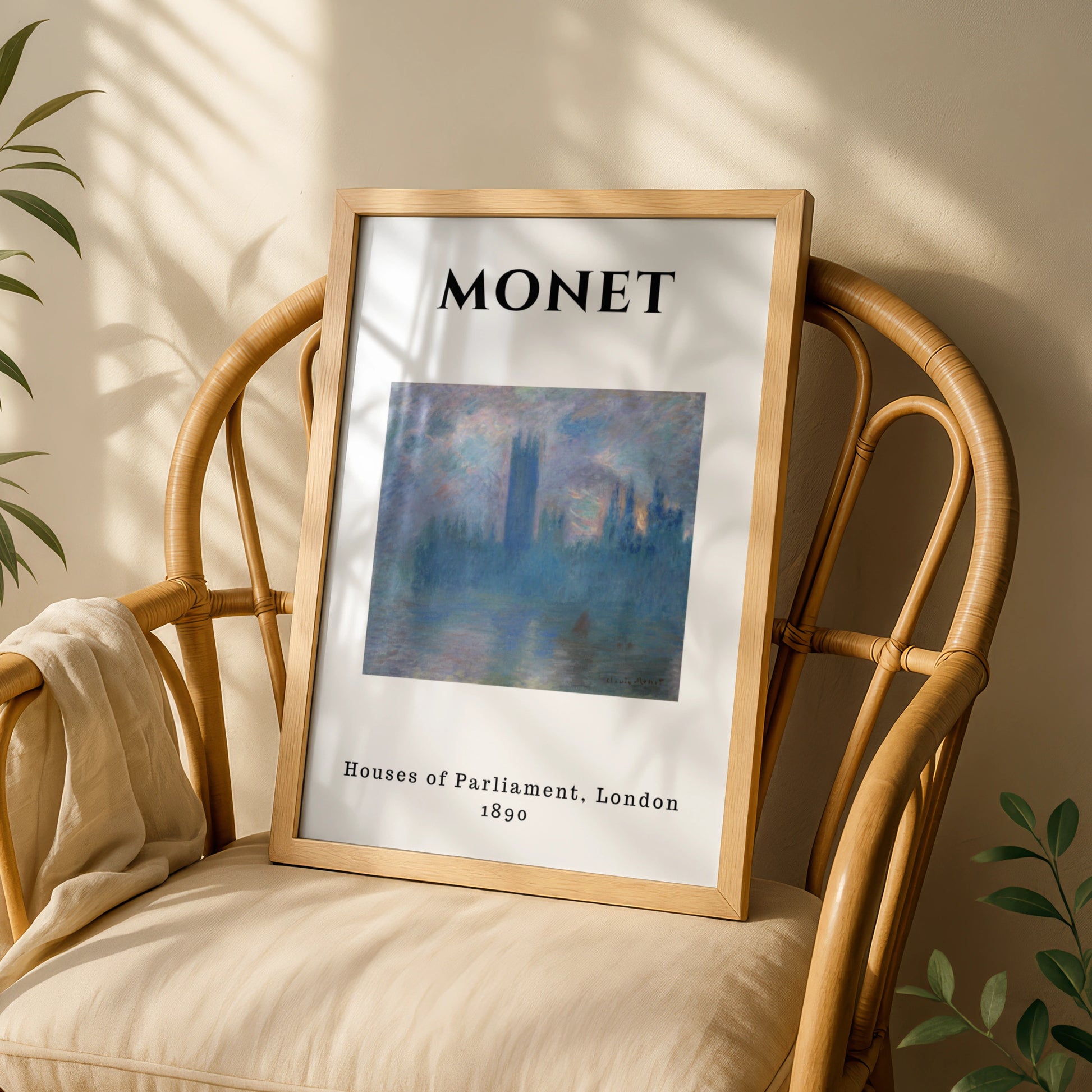 Monet Houses of Parliament London Wall Art Print | Blue Impressionist Poster – product image 3