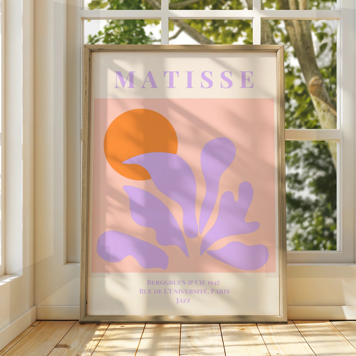 Matisse Jazz Poster, Berggruen Paris 1947, Lilac Pink Orange Maximalist Wall Art