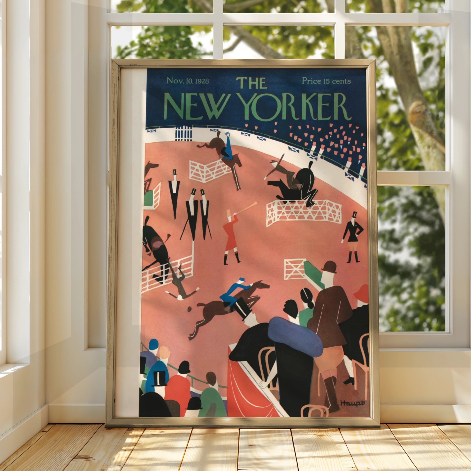 The New Yorker November 1928 Horse Show Poster, Art Deco Equestrian Wall Art Print