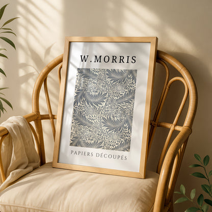 William Morris Botanical Wall Art Print | Grey Floral Leaf Poster, Vintage Gallery Print – product image 3