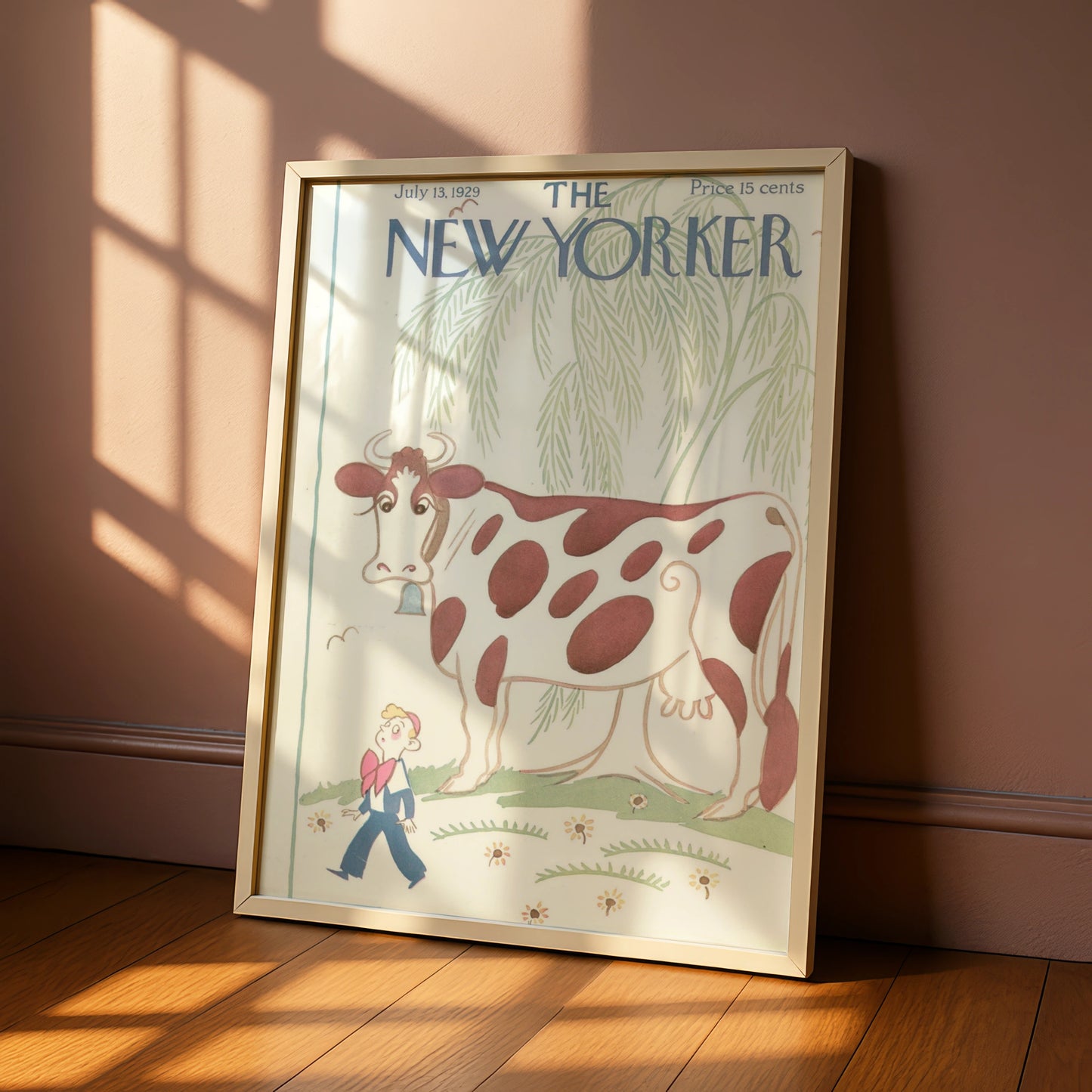 New Yorker 1929 Cow Cover Poster, Vintage Magazine Wall Art, Retro Farm Print