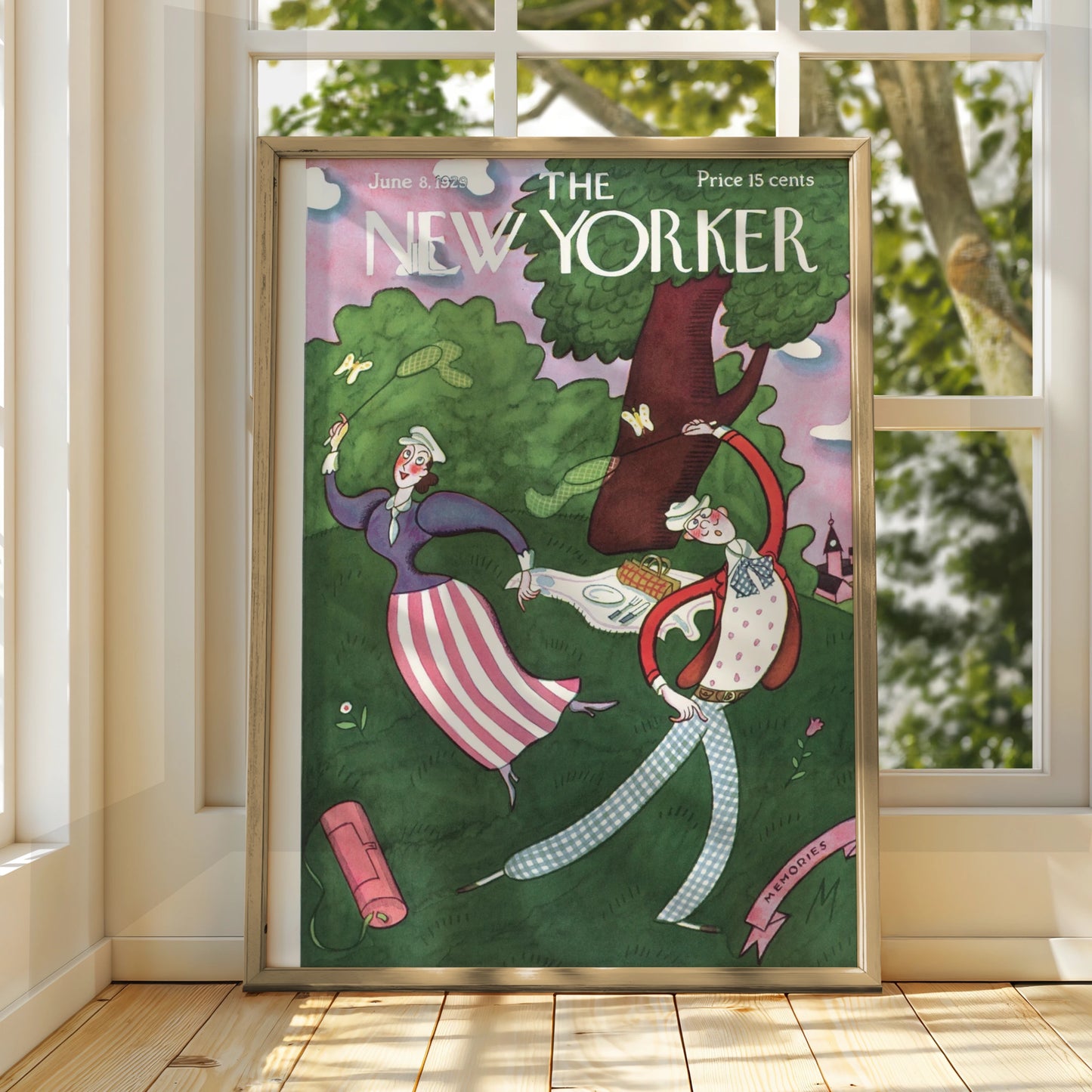 New Yorker Cover June 1929 Vintage Picnic Art Poster, Retro Summer Wall Art Print