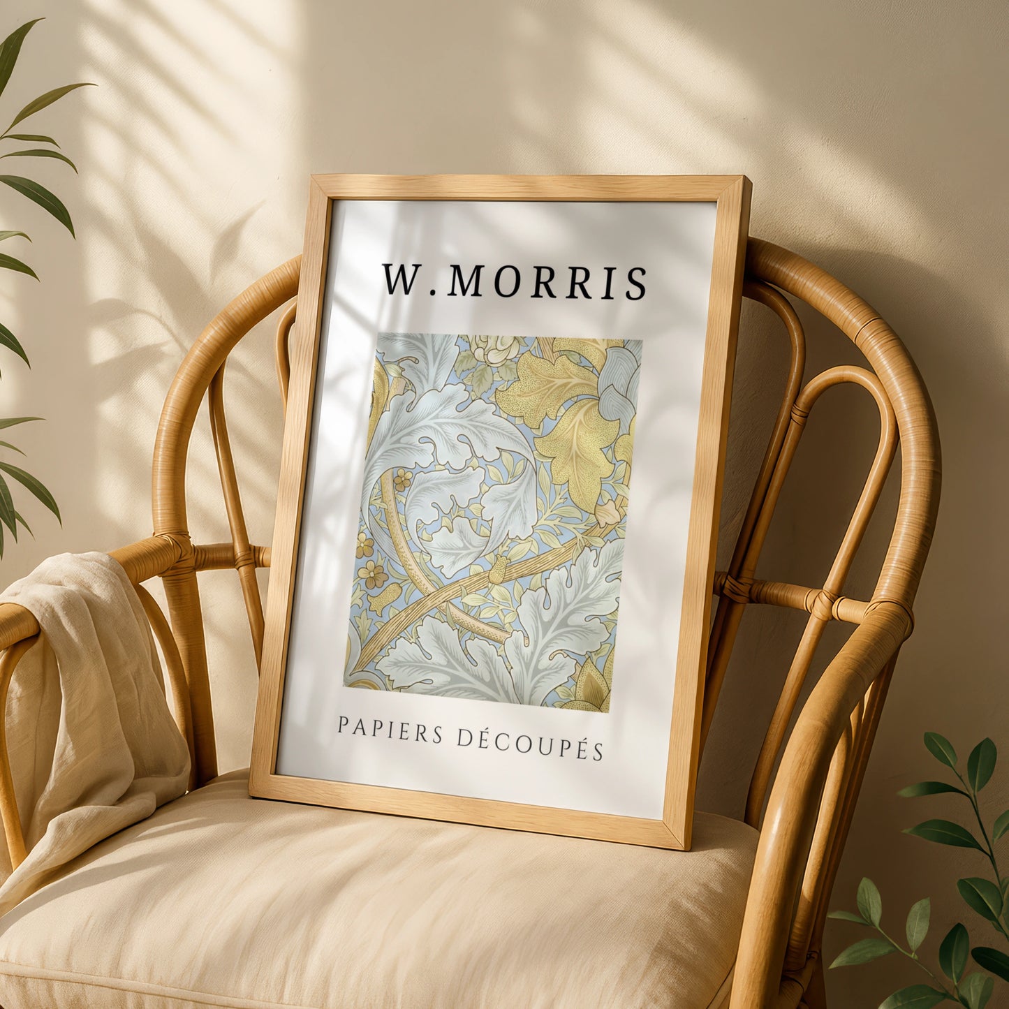 William Morris Botanical Wall Art Print | Blue Gold Floral Leaf Poster, Living Room Decor – product image 3