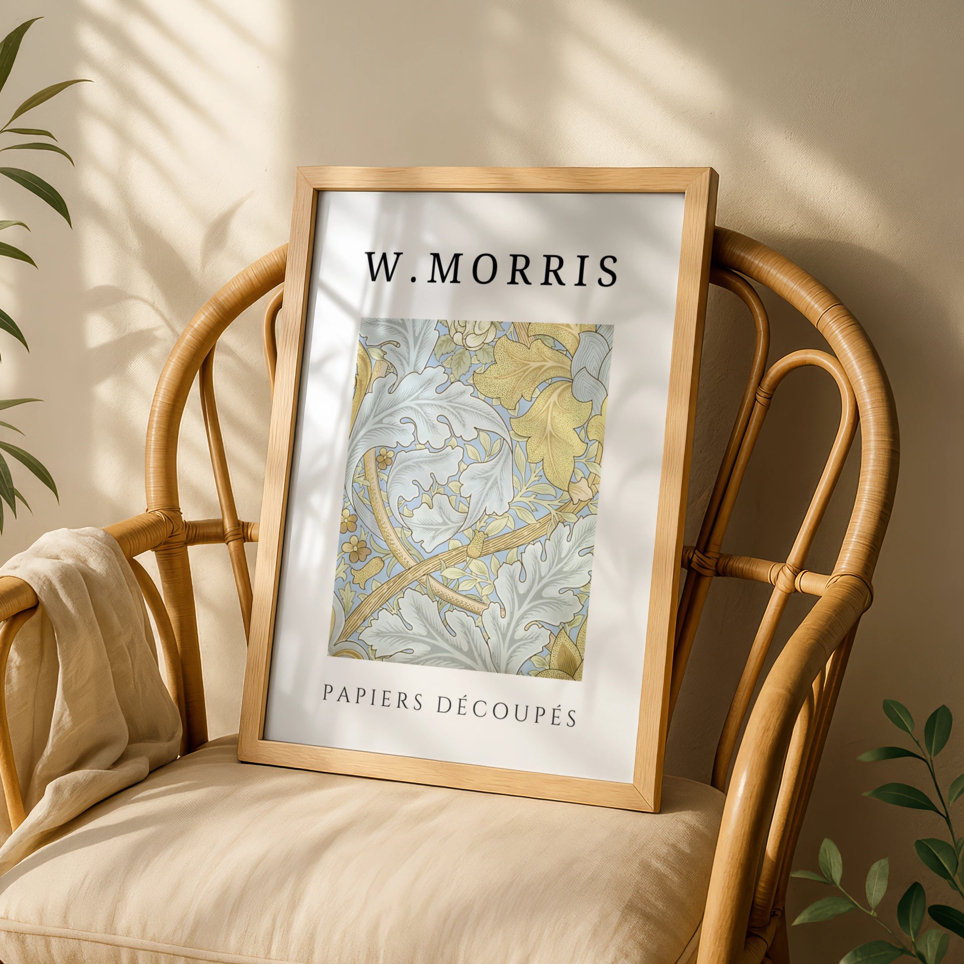William Morris Botanical Wall Art Print | Blue Gold Floral Leaf Poster, Living Room Decor – product image 3