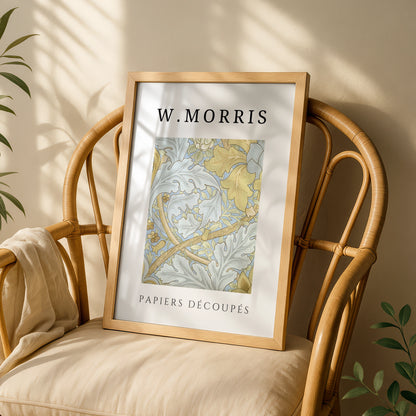 William Morris Botanical Wall Art Print | Blue Gold Floral Leaf Poster, Living Room Decor – product image 3