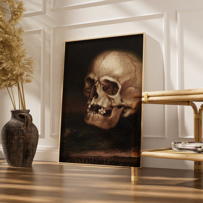 Skull Vanitas Old Master Art Print, Halloween Gothic Memento Mori Dark Academia Poster