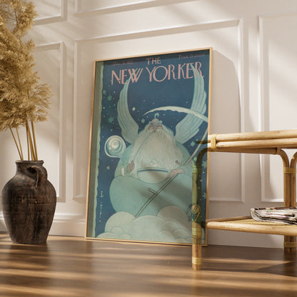 New Yorker Cover Dec 1927 Poster, Father Time New Year Art Print, Vintage Wall Art