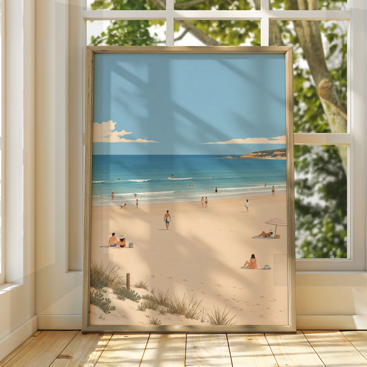 Australian Beach Scene Print, Coastal Wall Art, Summer Ocean Poster, Gallery Wall