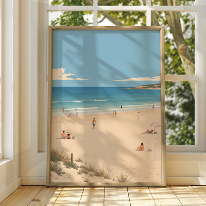 Australian Beach Scene Print, Coastal Wall Art, Summer Ocean Poster, Gallery Wall