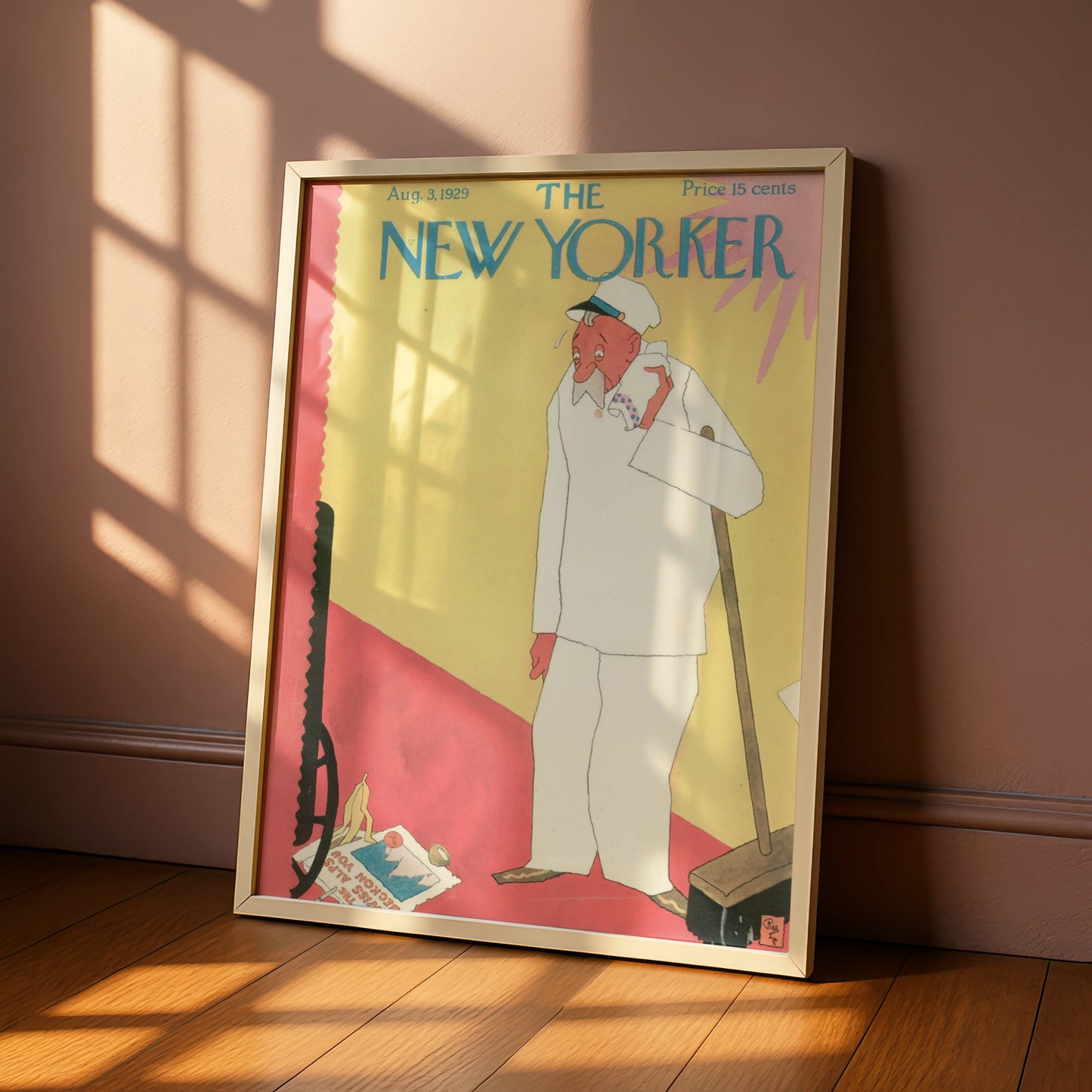 The New Yorker August 1929 Cover Poster, Vintage Janitor Art Print, Retro Wall Art