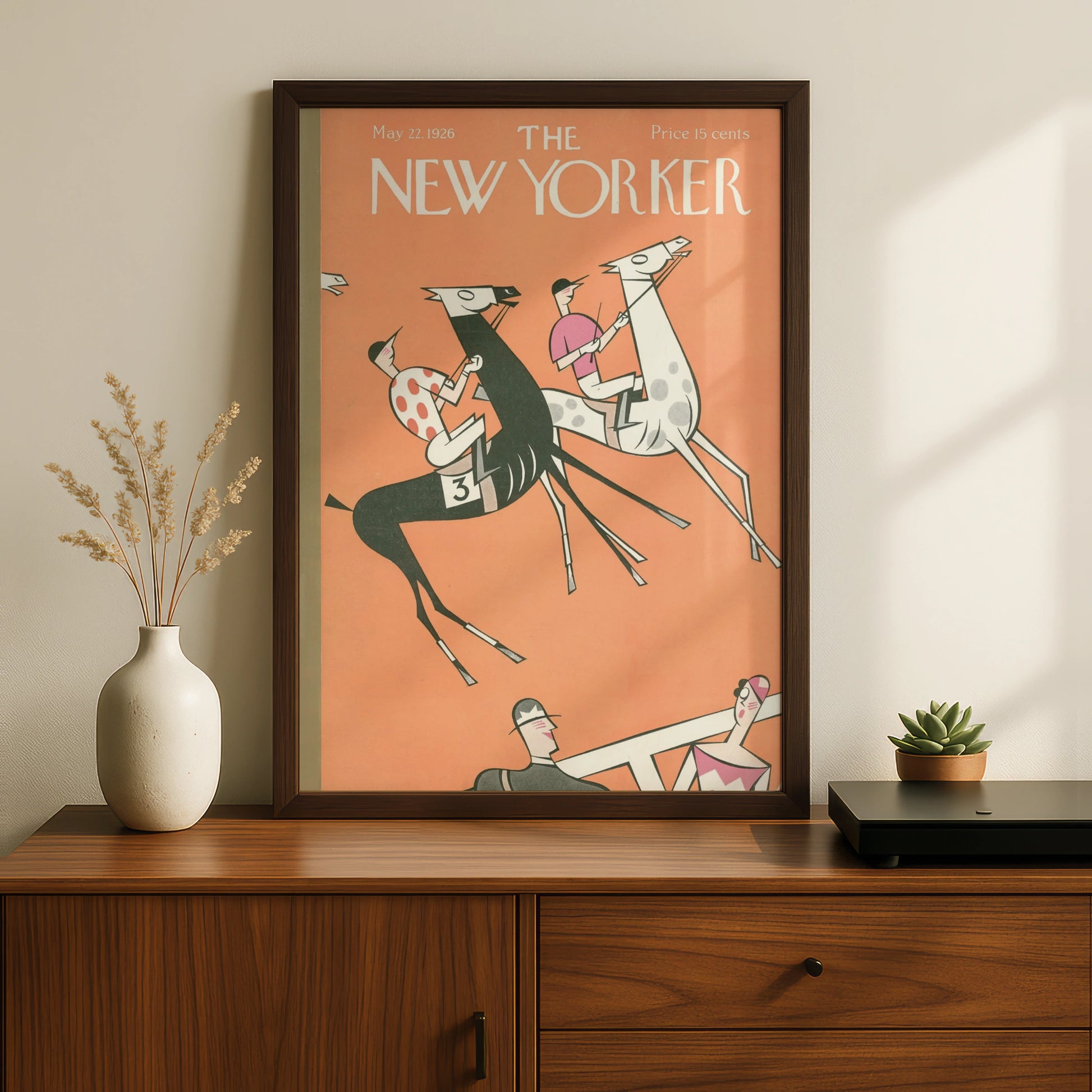 The New Yorker May 1926 Horse Racing Cover Poster, Art Deco Jockey Wall Art Print