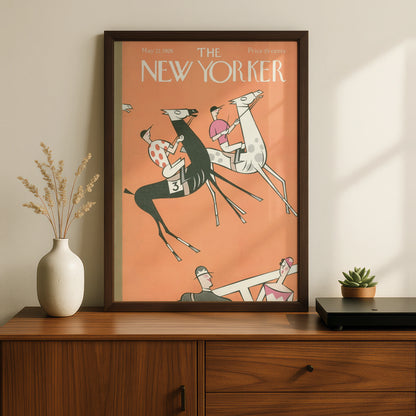 The New Yorker May 1926 Horse Racing Cover Poster, Art Deco Jockey Wall Art Print