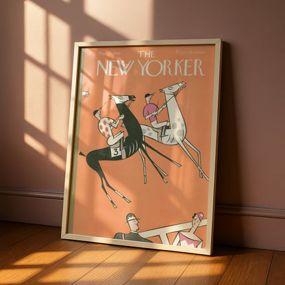 The New Yorker May 1926 Horse Racing Cover Poster, Art Deco Jockey Wall Art Print