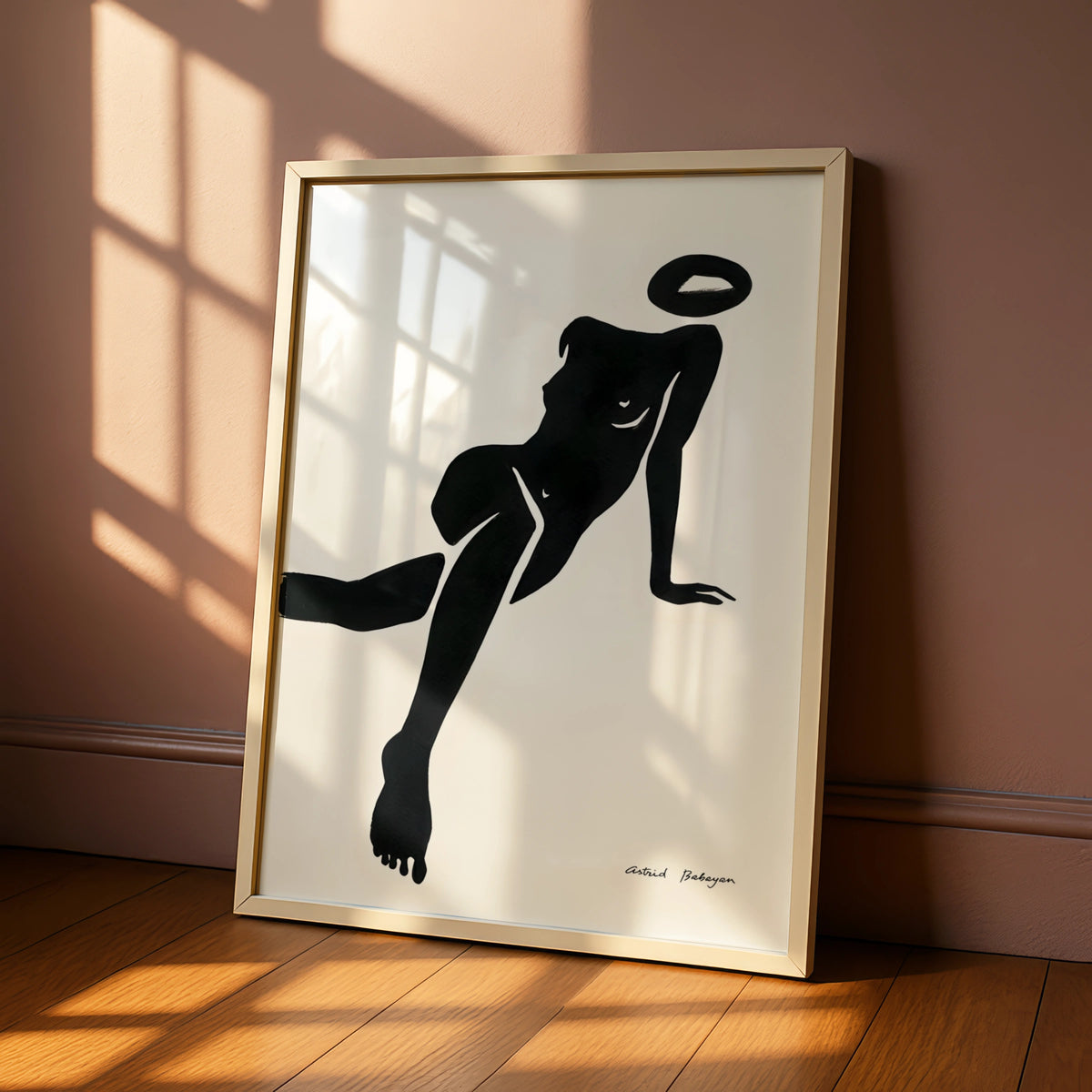 Abstract Female Figure Print, Monochrome Wall Art, Black and White Minimalist Poster, Modern Nude