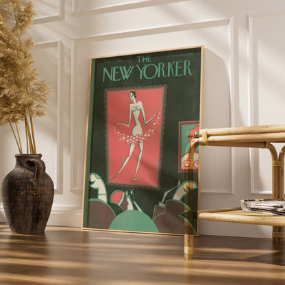 New Yorker 1926 Cover Art Poster, Art Deco Dancer, Vintage Magazine Wall Art Print