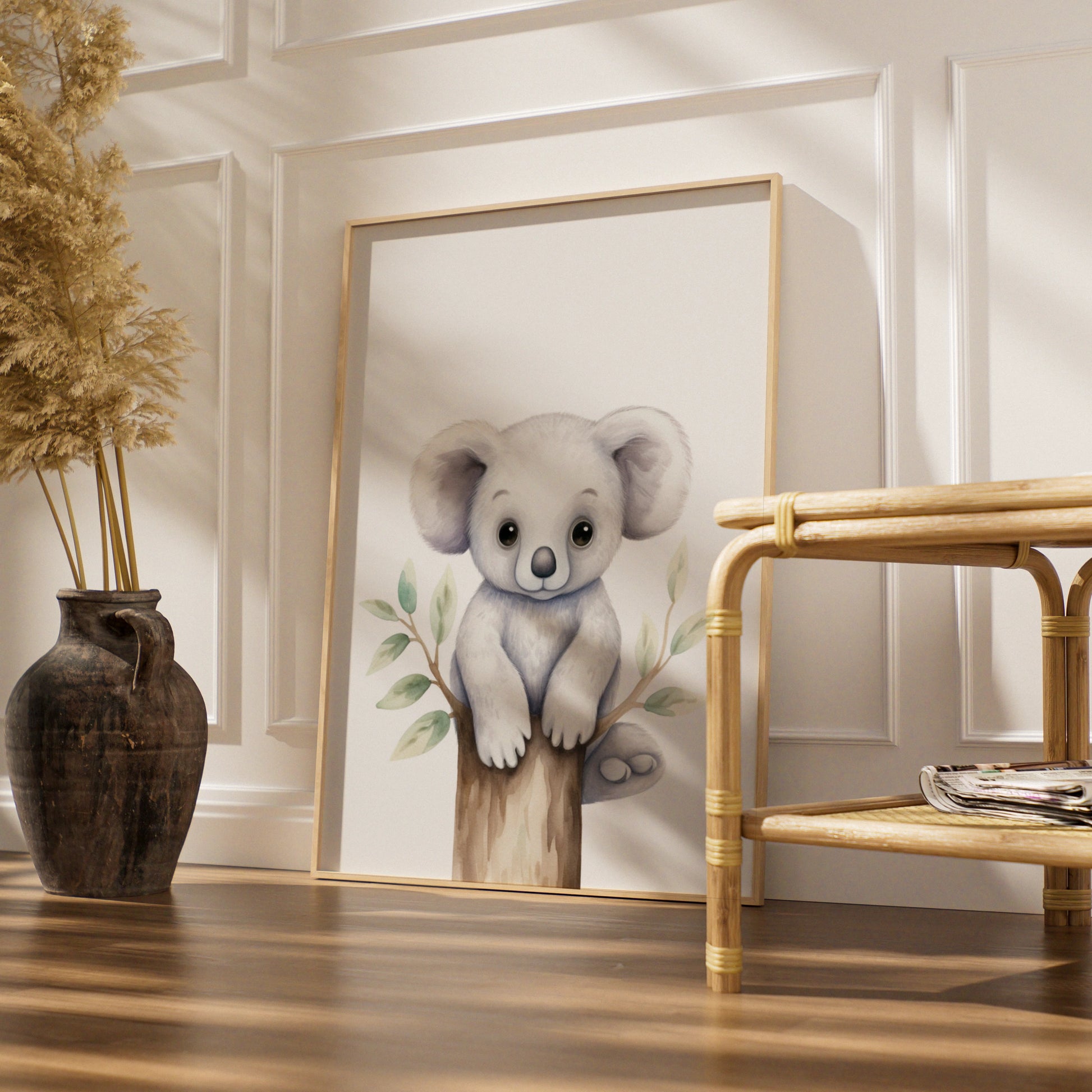 Koala Nursery Wall Art, Cute Baby Koala Poster, Watercolour Animal Print for Kids Room