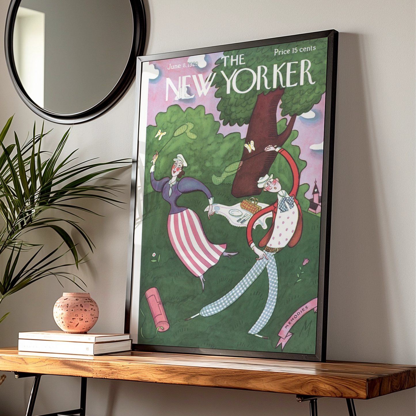 New Yorker Cover June 1929 Vintage Picnic Art Poster, Retro Summer Wall Art Print