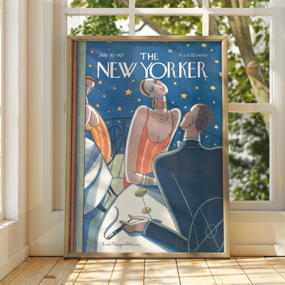The New Yorker 1927 Art Deco Poster, Roaring Twenties Wall Art, Vintage Magazine Cover Print