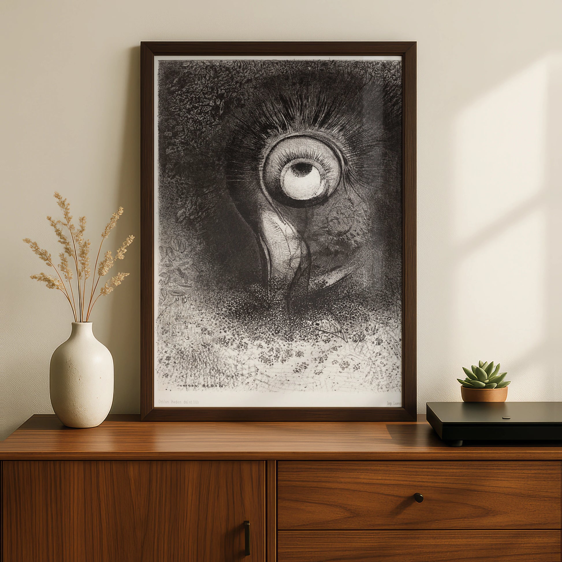 Odilon Redon Eye Halloween Art Print, Dark Surreal Gothic Horror Wall Poster