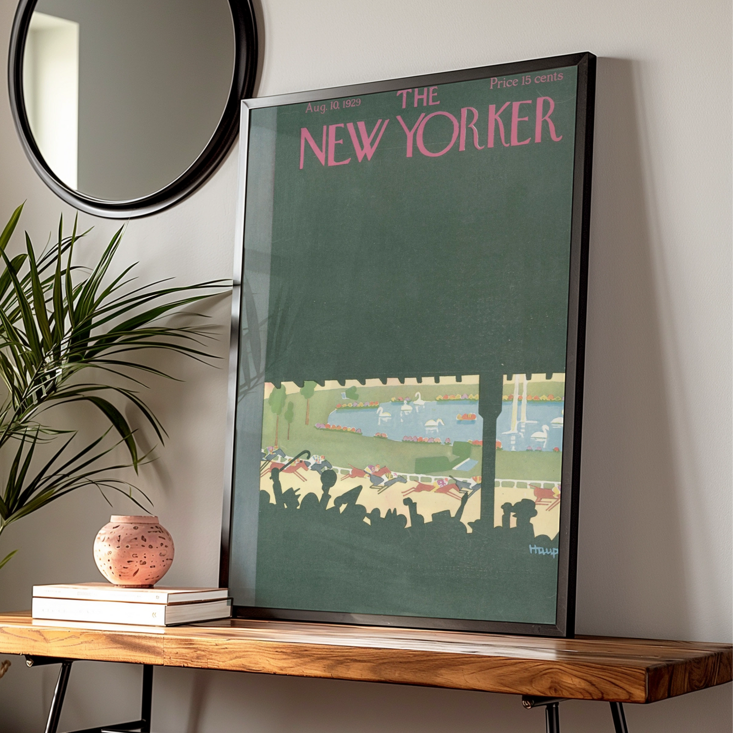 New Yorker 1929 Horse Racing Cover Poster, Vintage Art Deco Wall Art Print
