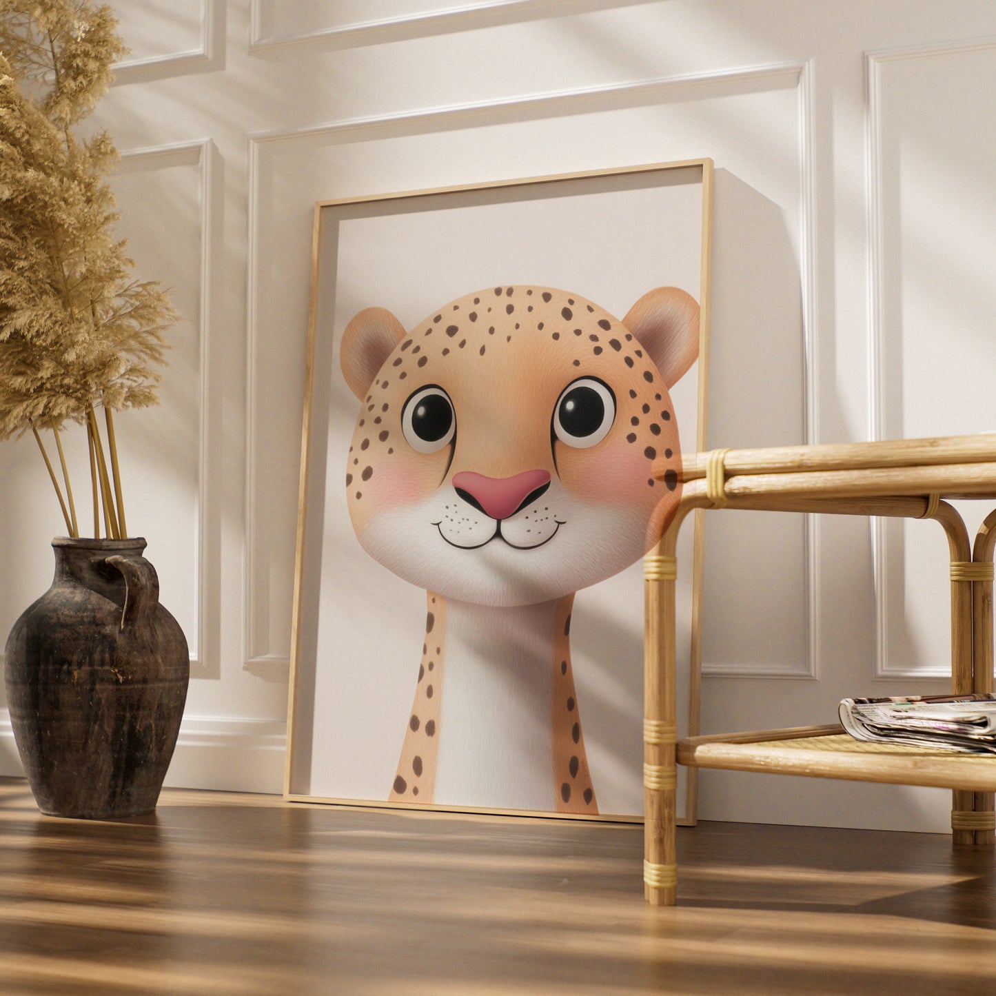 Cute Cheetah Nursery Wall Art, Safari Animal Print, Kids Room Poster, Baby Decor