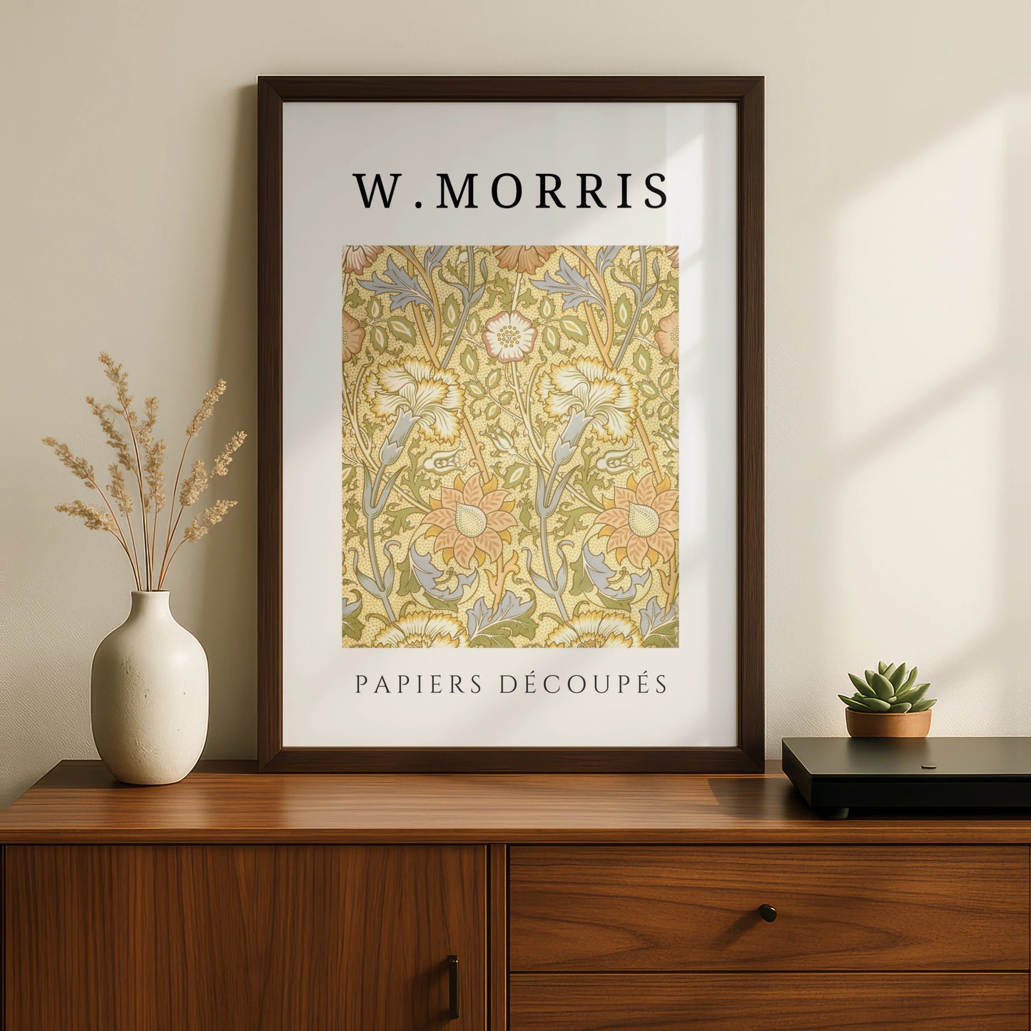 William Morris Floral Wall Art Print | Yellow Botanical Poster, Living Room Decor – product image 2