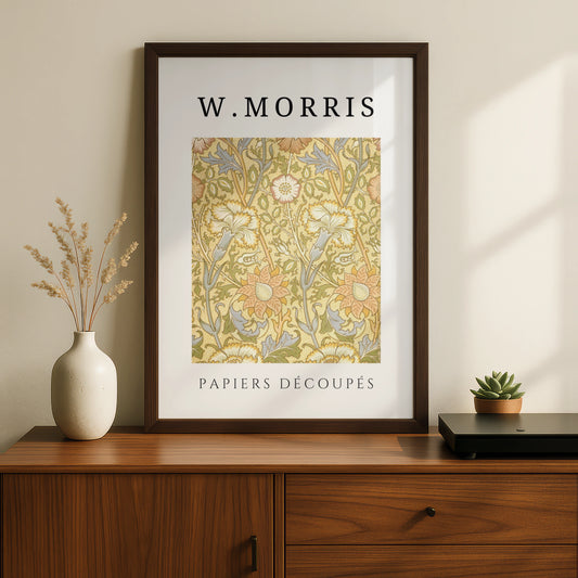 William Morris Floral Wall Art Print | Yellow Botanical Poster, Living Room Decor – product image 2