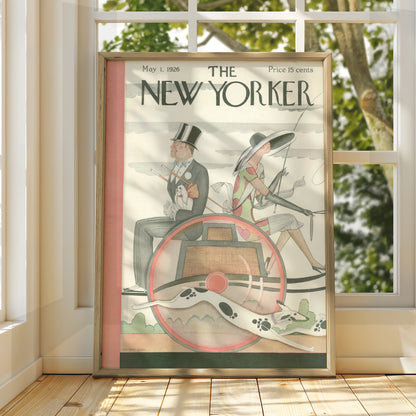 New Yorker 1926 Vintage Cover Poster, Art Deco Carriage Print, Retro Wall Art
