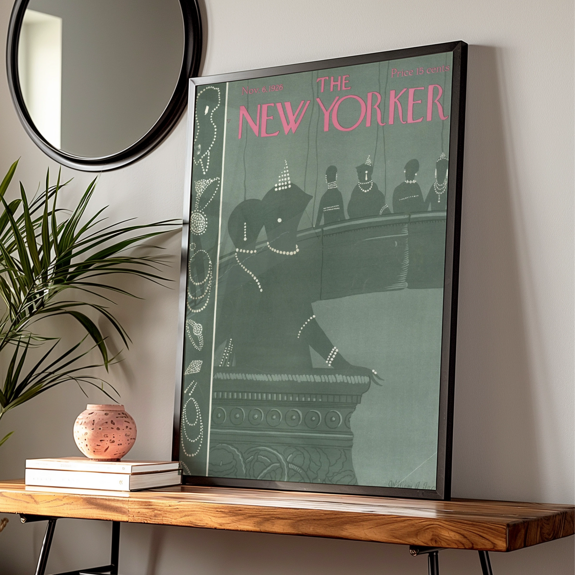 New Yorker 1926 Cover Poster, Art Deco Theatre Women, Vintage Magazine Wall Art