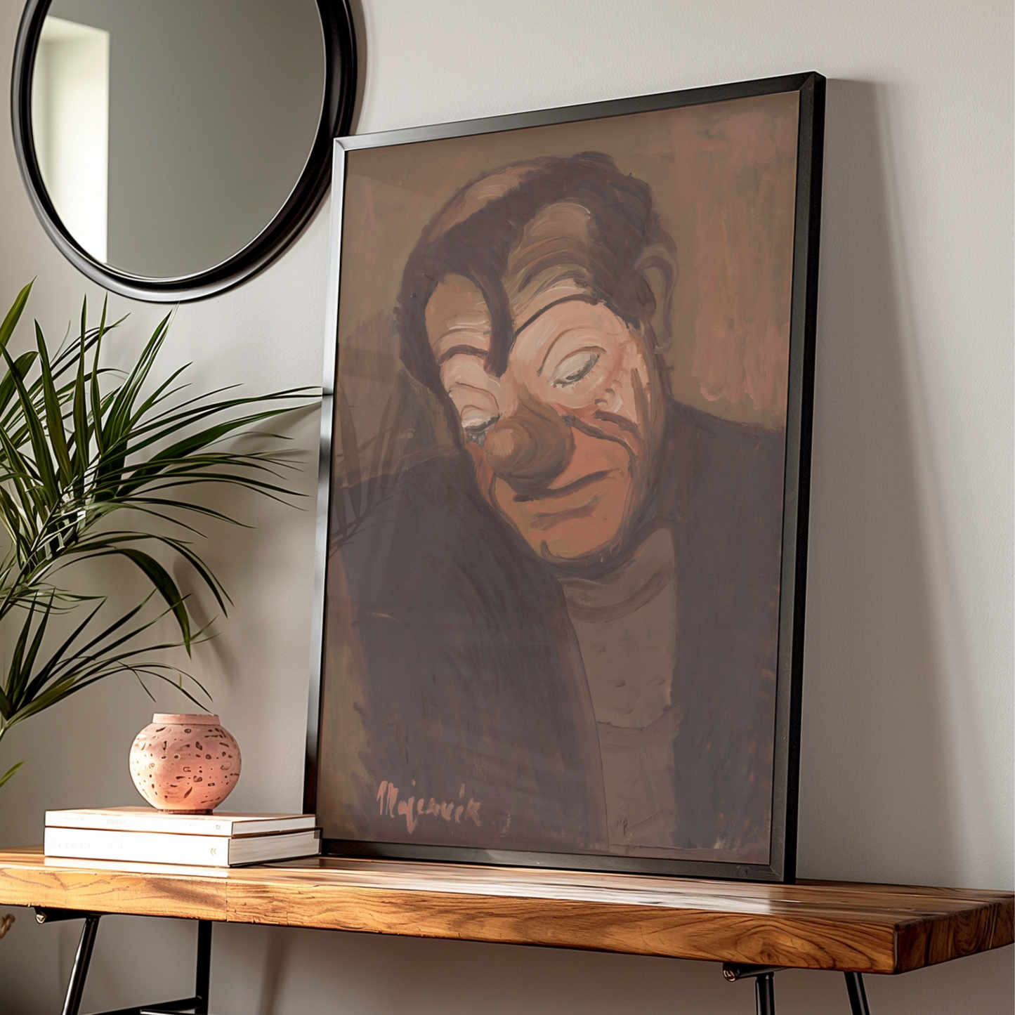 Halloween Creepy Face Poster, Spooky Portrait Wall Art, Dark Gothic Print, Horror Decor